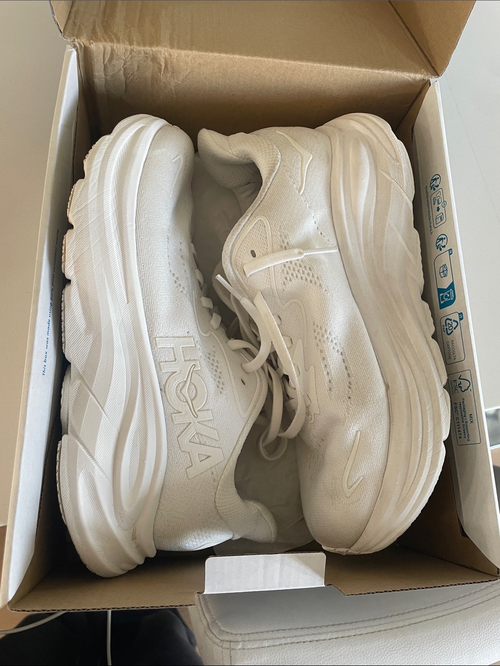 Hoka Women's White 8.5D Clifton used for 3 months to teach class in